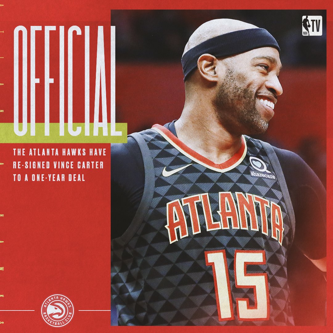 Vince Carter signing with Hawks for record 22nd NBA season