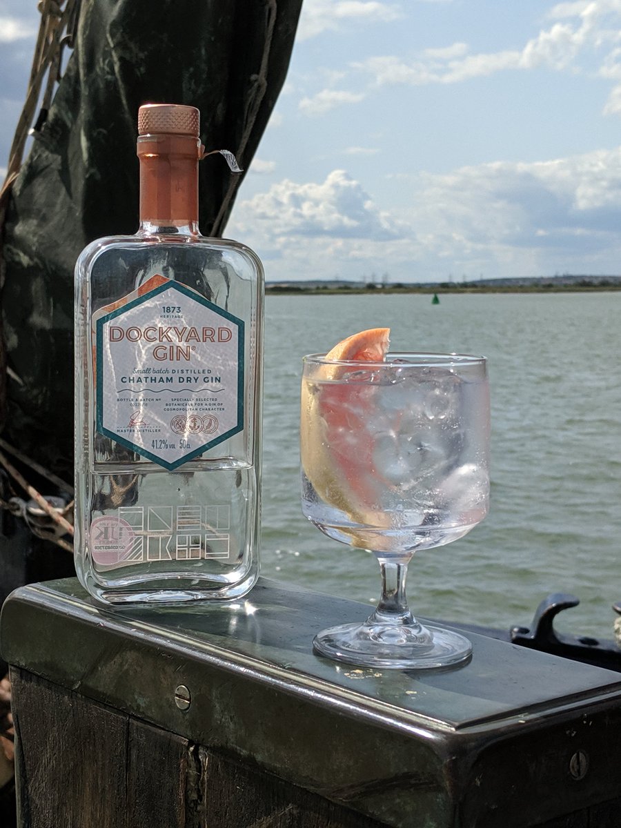 rivetdistillery's tweet photo. Two years ago HMS Medway was the first ship in the Royal Navy's history to be named with gin and it was #dockyardgin . Yesterday she visited us in Chatham for her commissioning into service. A great excuse to toast the Navy with a #dockyardgin ! Happy Friday! https://t.co/xZjmeiMRqS