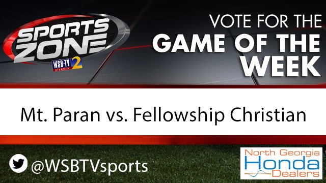 WSBTVsports's tweet image. Should @wsbtv cover @mtparanschool vs. @PaladinsFCS    
as the Game of the Week on Sept. 27? 
Each RT is 1 vote.             
Vote here too: 2wsb.tv/hsfootball