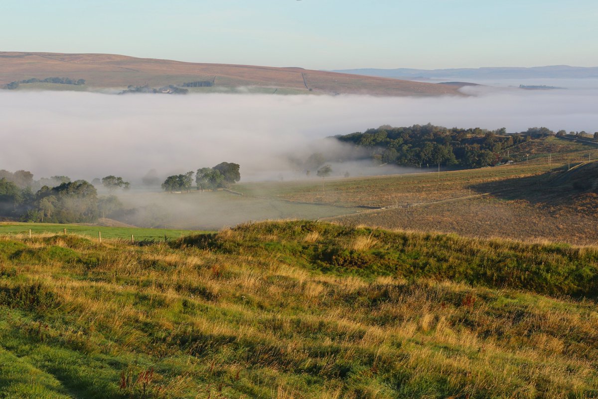 bambershort's tweet photo. Beautiful morning, cloud inversion overlooking the Rede Valley from Ridsdale. https://t.co/sxBZZoBT46