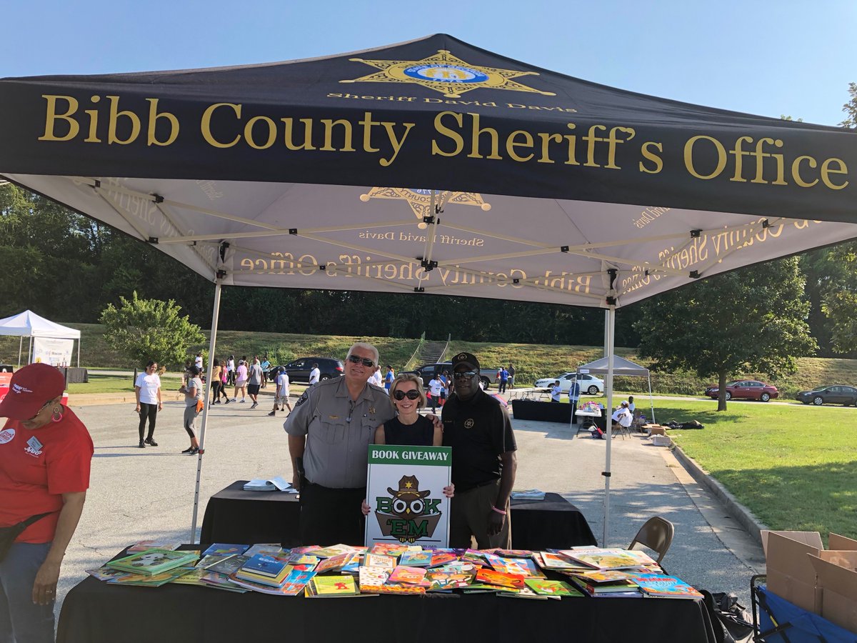 BookEmMacon's tweet photo. Love BCSO's new tent! Look for us under the tent at upcoming community events. #BCSOstrong #maconbibb #maconbookem #childhoodliteracy https://t.co/TGpmNqOpXZ