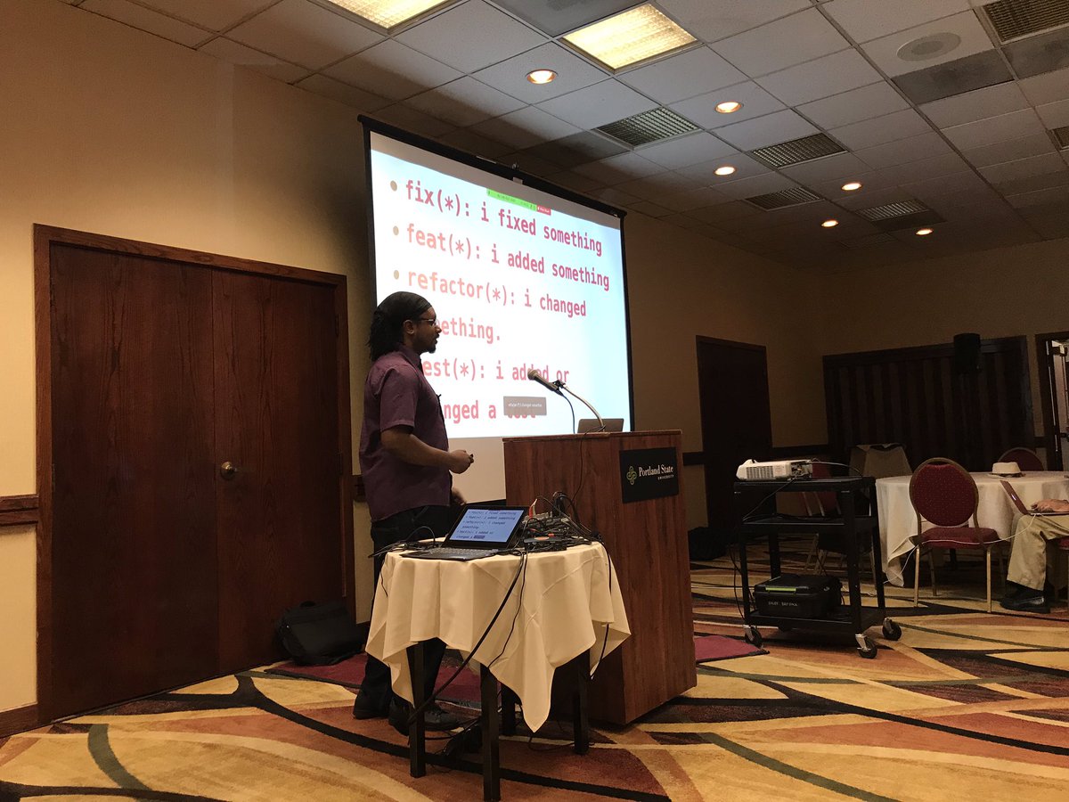 TanjaHoefler's tweet image. Watching @web_mech’s awesome talk on version control 😁!!! #cascadiaphp2019