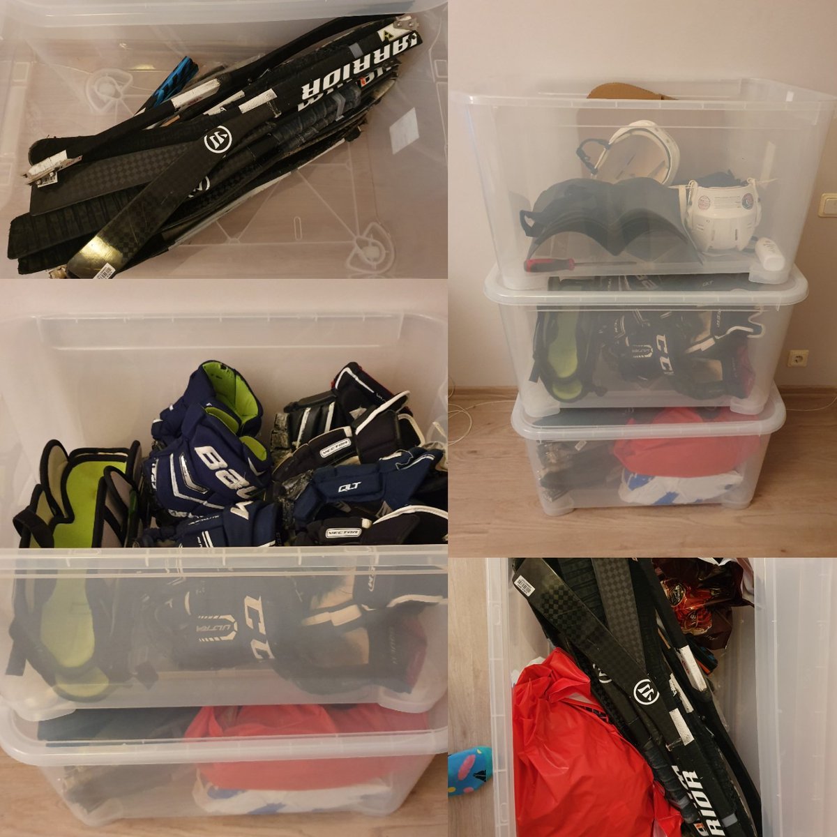 marruciic's tweet image. Paldies par taktisko padomu @sicis (;
#ParaLedusHokejs
Hokeja inventāra krājuma sākumi parahokejā sašķiroti, krekli iepakoti un gaida nākamo nedēļu treniņus.