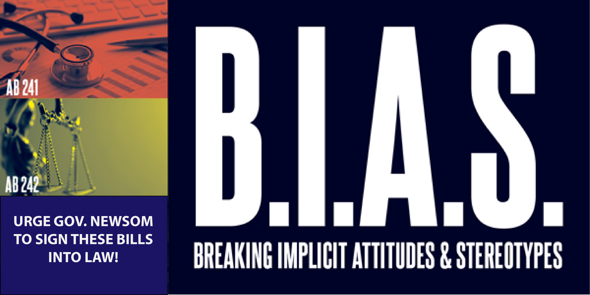 equaljustice's tweet photo. Help us make California the 1st state to require #implicitbias training for all judges, attorneys, and healthcare professionals. Urge @GavinNewsom to sign #AB241 &amp; #AB242. https://t.co/9ZXuSvpvuG

Now is the time to tackle racial disparities in access to justice and healthcare! https://t.co/jY9wRjnSev