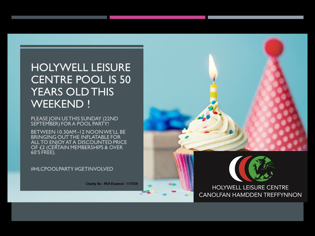 HolywellLC's tweet photo. Holywell Leisure's pool turns 50 this weekend! Join in the celebrations on sunday 22nd sept... #PoolPartyTime #HolywellResidents https://t.co/Yn80oUE3td