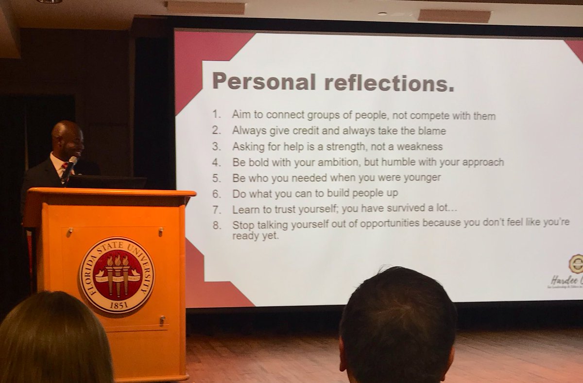SallyRWatkins's tweet image. Loved having @jessefordj share his wisdom at the @FSUHardeeCenter Fellows induction this morning! #LifeNet #GoNoles