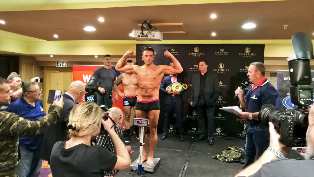 TimesBoxing's tweet image. The stage is set for the ‘Fists of Steel’ tournament tomorrow evening at Emperors Palace.

All the boxers met the required weight limit.
IBO CRUISERWEIGHT WORLD TITLE 
Kevin Lerena vs Sefer Seferi

WBA/IBF JNR WELTERWEIGHT AFRICA TITLE
Jabulani Makhense  vs Marios Matamba 

1/2
