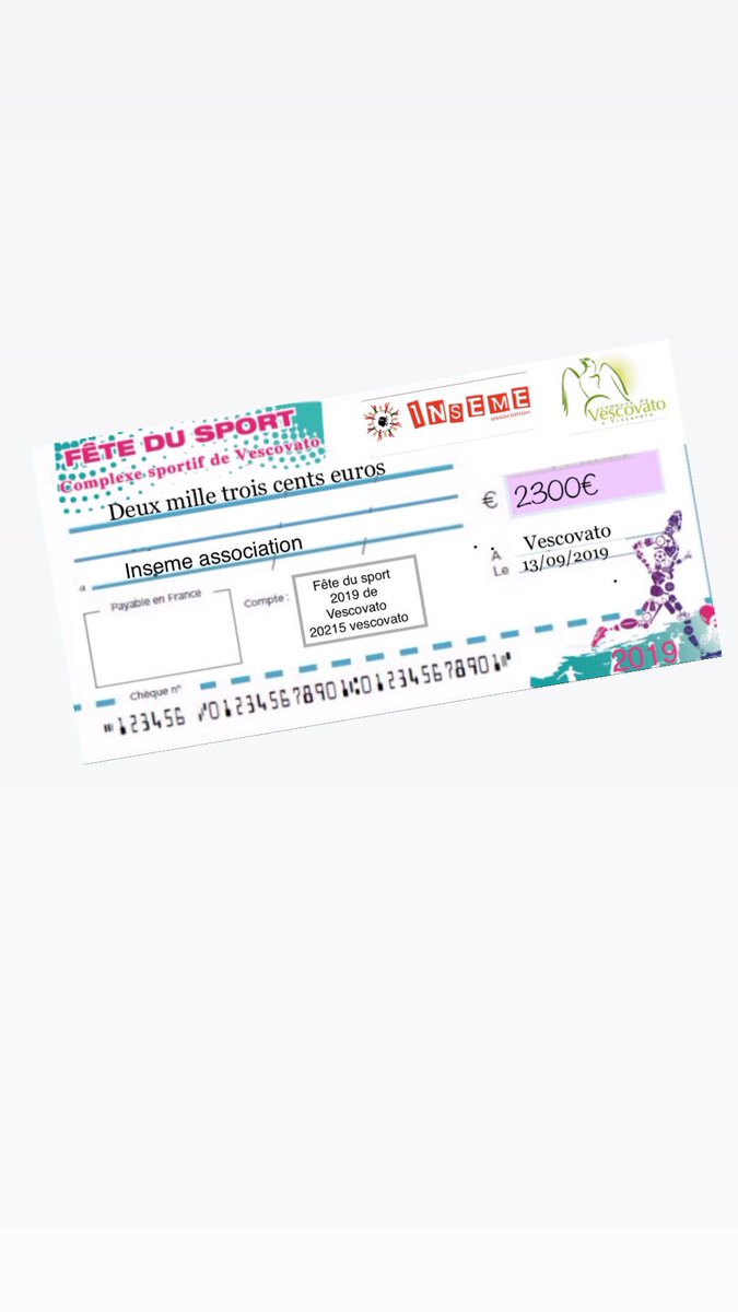 Vescovato20215's tweet photo. C’est aujourd’hui que le maire de la commune M. Benoît Bruzi a remis le chèque à l’association Inseme, représentée par Mme Chloé Magnin, chargée de mission de l’association, au nom de la Municipalité de #Vescovato.
#uviscuvatu 
#associationinseme https://t.co/evOxyPakdY