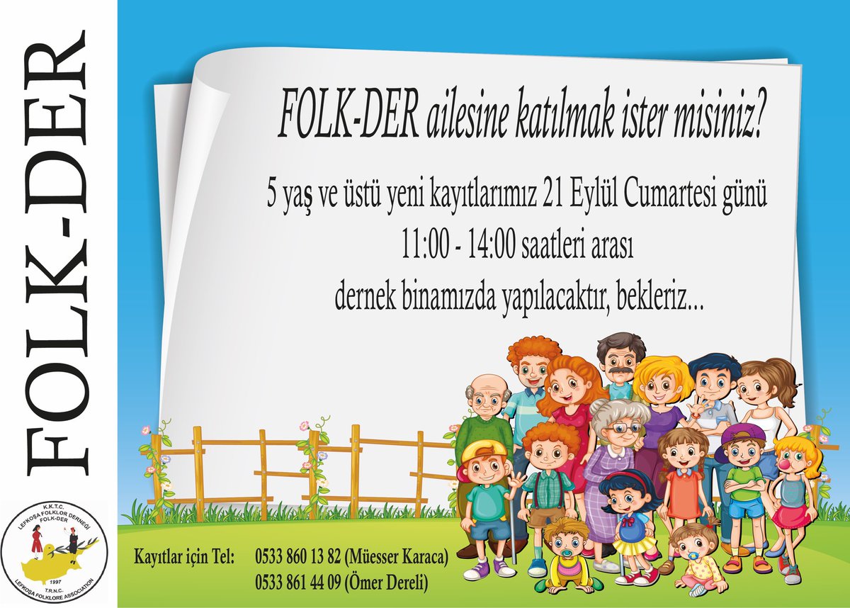 🧚‍♀️🧚🏻‍♂️Önemli bir hatırlatma! Yeni kayıtlarımız yarın, dernek binasında, saat 11:00 - 14:00 saatleri arasında yapılacaktır. Sabırsızlıkla yeni FOLK-DER çocuklarını bekliyoruz...🌱