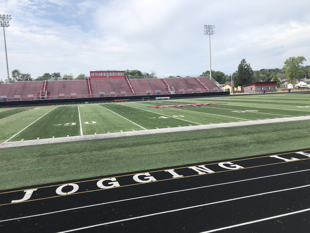 Rise_Above_CHS's tweet photo. S/O to CCSD grounds crew!  Coan Field looks great. Games are at 5/7:15pm. Marching band performs at halftime.  See you tonight. https://t.co/5mDgempkIF