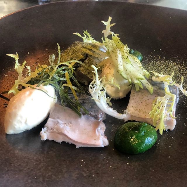 Cornwellp's tweet photo. Soused mackerel, leek &amp; watercress, horseradish cream #winekitchen #chapeldown #illbemother https://t.co/UbKOYJks5f https://t.co/6scQ3Uy2oO