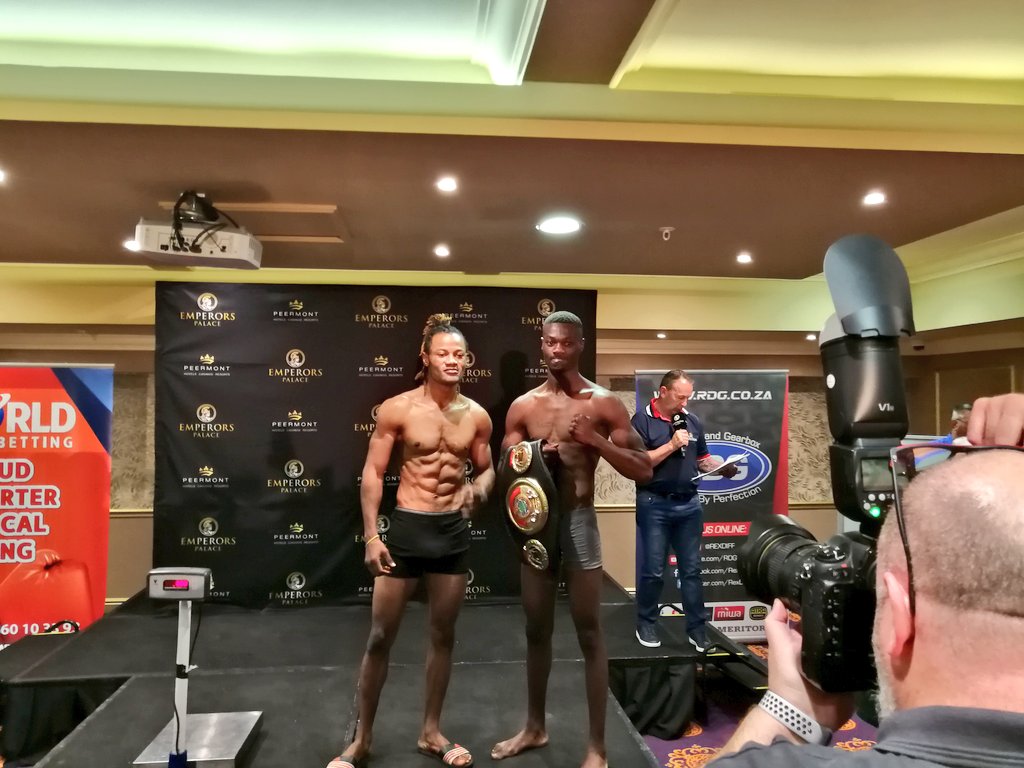 TimesBoxing's tweet image. The stage is set for the ‘Fists of Steel’ tournament tomorrow evening at Emperors Palace.

All the boxers met the required weight limit.
IBO CRUISERWEIGHT WORLD TITLE 
Kevin Lerena vs Sefer Seferi

WBA/IBF JNR WELTERWEIGHT AFRICA TITLE
Jabulani Makhense  vs Marios Matamba 

1/2