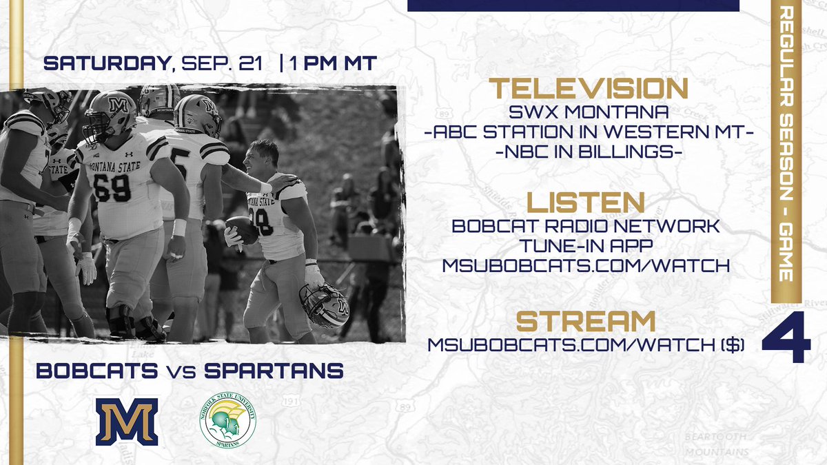 This Saturday's 📺📻💻 options for @MSUBobcats_FB. #GoCatsGo