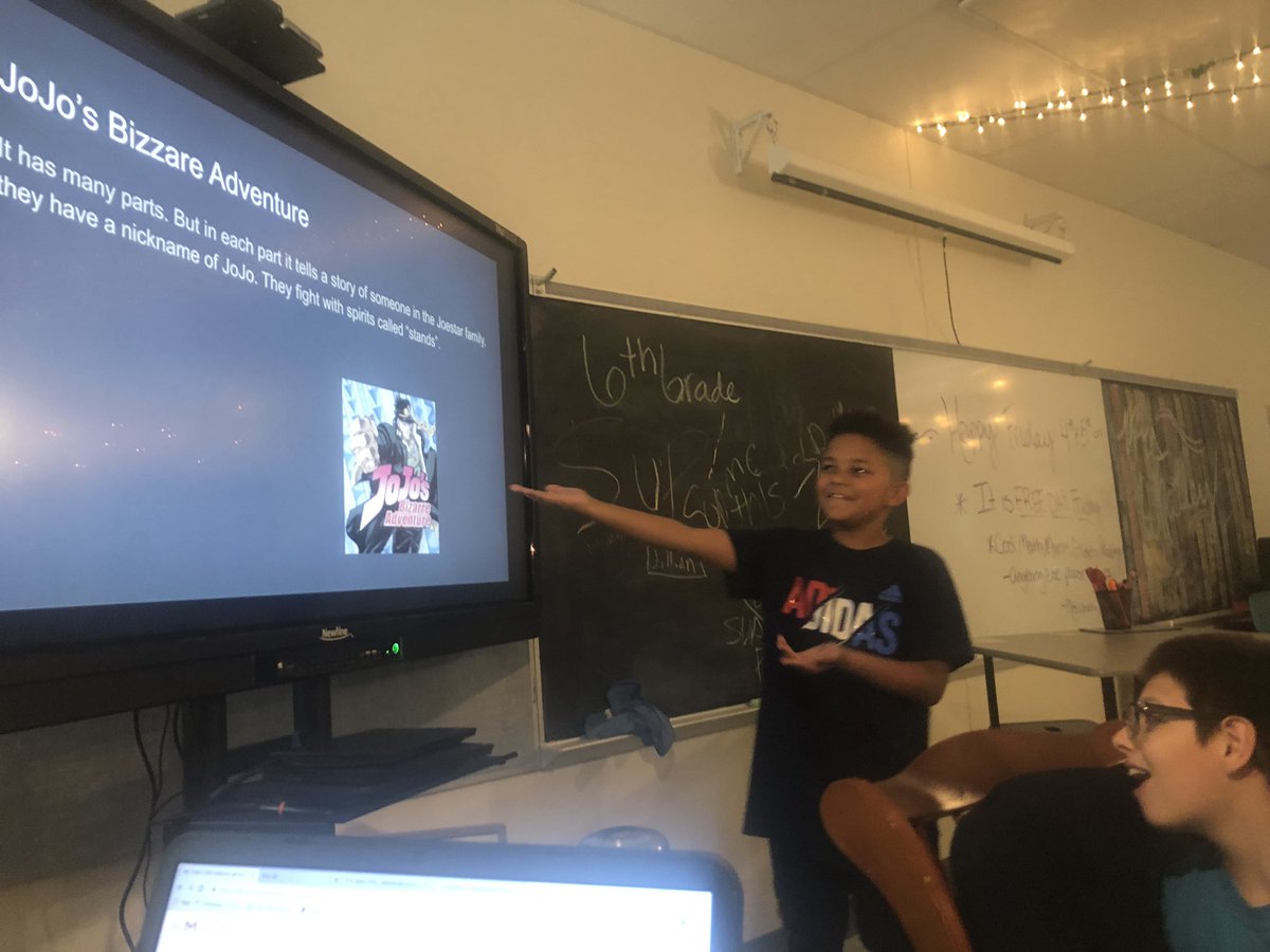 AshleyWhatley7's tweet photo. Fifth grade presenting their slide presentations they worked on this week in Technology! #ourwhy #csi1920 #AllinAllours https://t.co/HbRUdNewnq