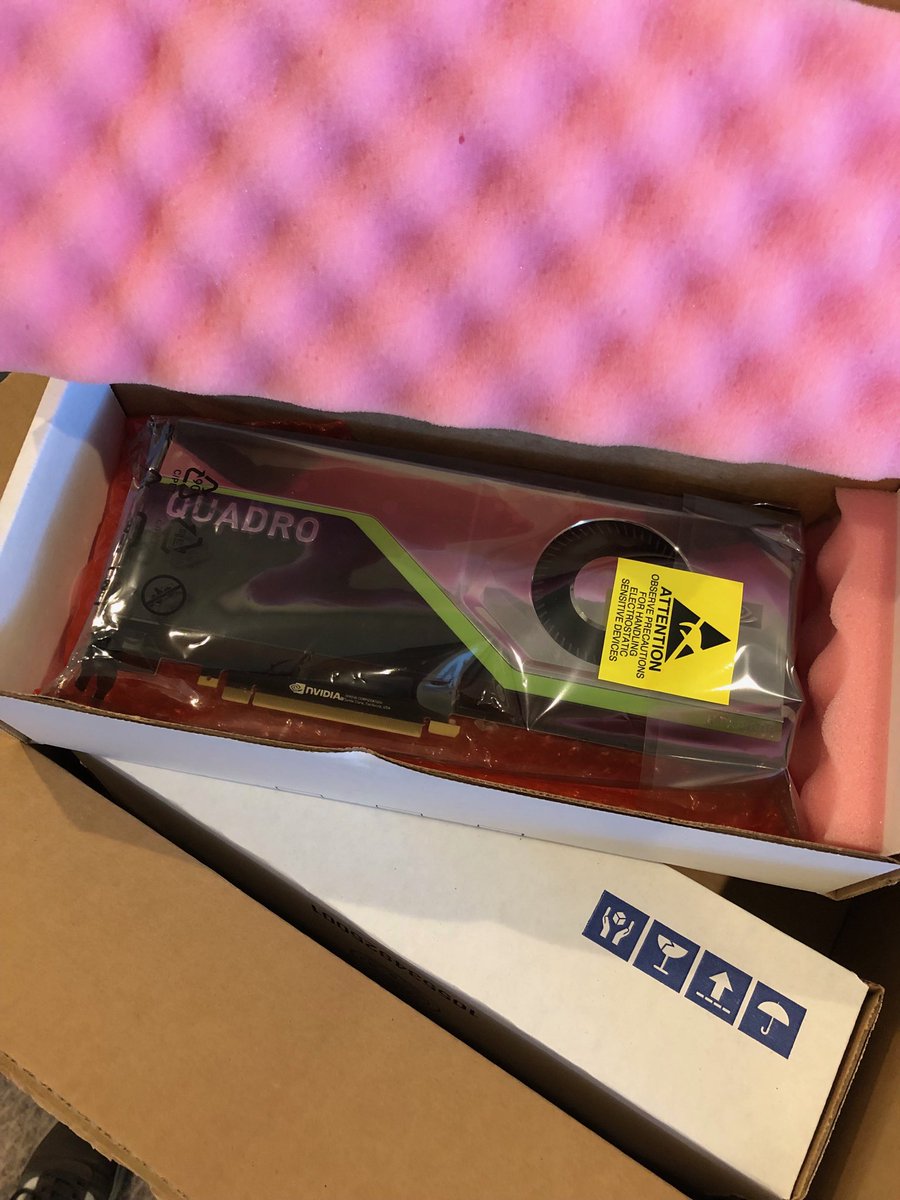 mabelard's tweet photo. More evaluation units from my friends at NVIDIA!!!    Not one but 2 Quadro RTX 8000’s!  Time to set up some amazing demos!  #weekendlab #nvidiavirt https://t.co/6aFX6DAep9