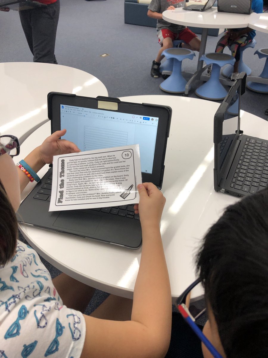 4PA uses task cards to find the theme. This is a challenging activity. It takes a lot of practice to find the theme.
