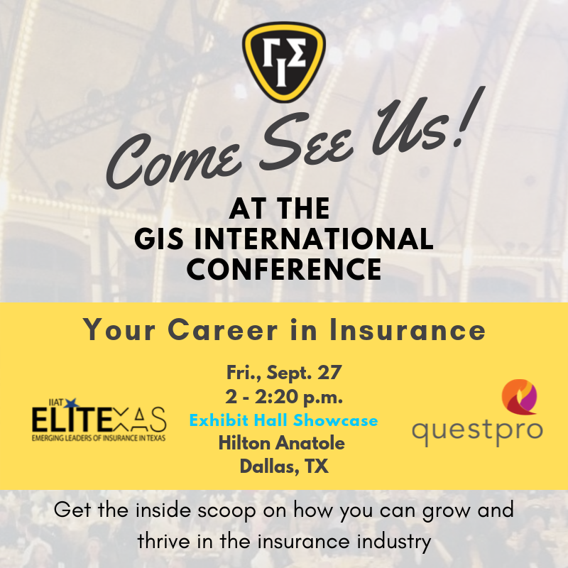 iiatexas's tweet photo. ELITExas is excited to join its recruiting partner Questpro to take part in the Gamma Iota Sigma 48th Annual International Conference, Sept. 26-28 in Dallas.GIS is a collegiate talent pipeline for the insurance industry. https://t.co/L9OpqFDySw #ELITExas #futureagents https://t.co/22DycLhVmH