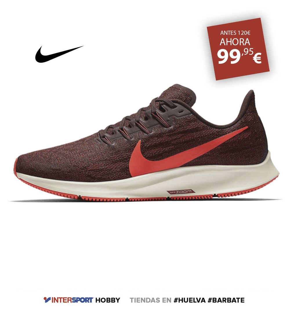 Cereza cafetería neutral Intersport Hobby on Twitter: "Hazte con las #zapatillas #Nike Pegasus 36  por sólo 99,95€ ¡Y recuerda! ¡Si no tenemos tu numero, color o modelo, te  lo pedimos! #CompromisoIntersport Vísitanos en nuestras tiendas