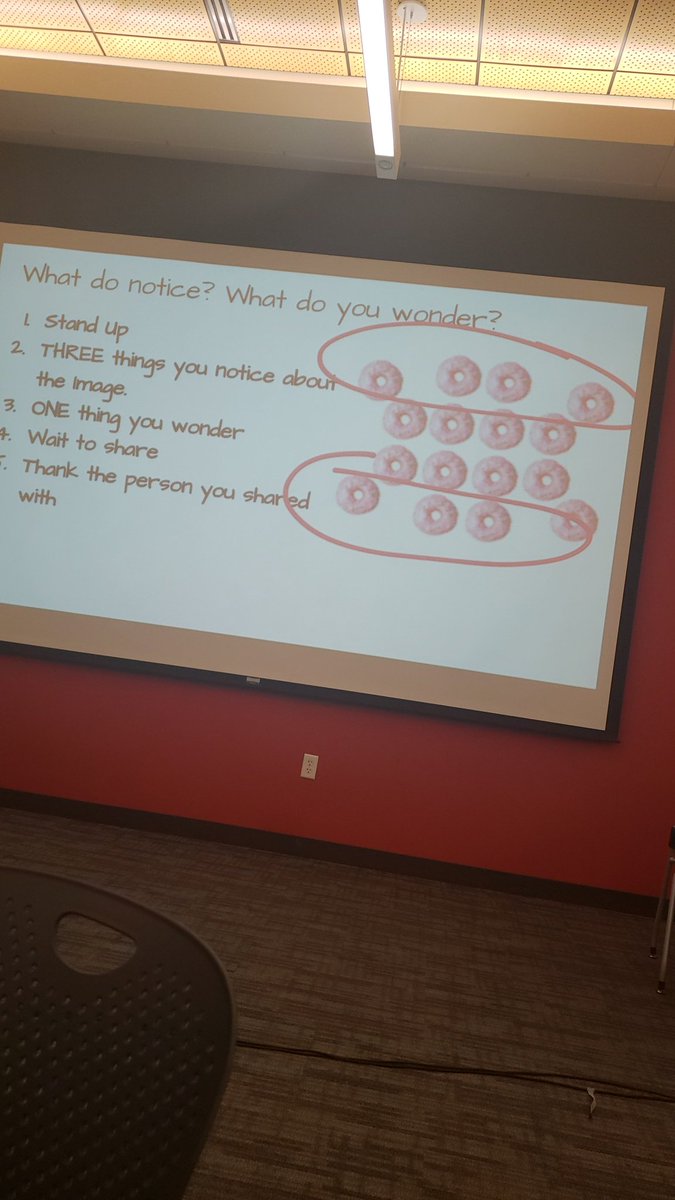ADelliger's tweet photo. Starting with "friendly " notice and wonder to help lower anxiety and build routine with students in a safe way. #MathInstitute19 https://t.co/ua2WuJeo1J