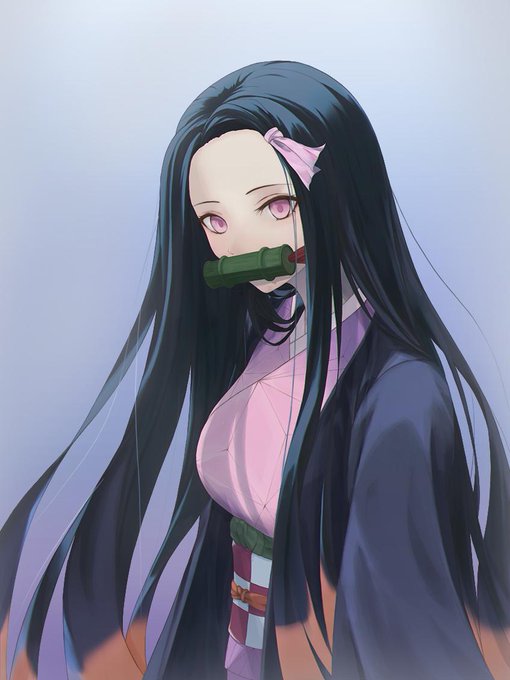MwNさんがTwitterに投稿した竈門禰豆子(鬼滅の刃)のイラスト。