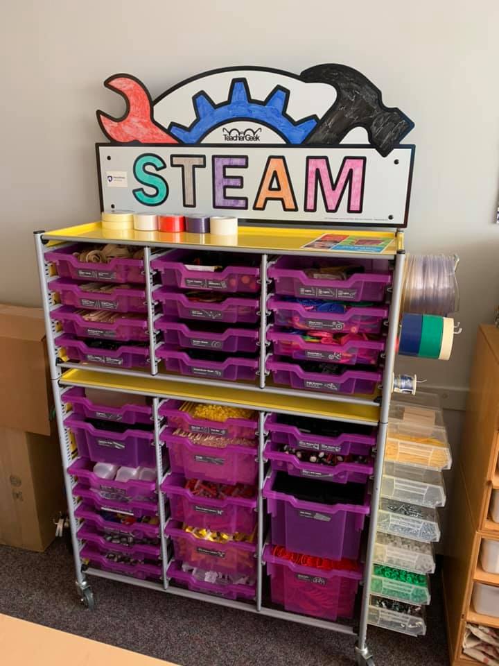Teacher Education is very excited to have a new TeacherGeek Maker Space Cart to use for our education programs and upcoming STEM teacher workshops offered through the Capital Area Institute for Mathematics and Science (CAIMS).