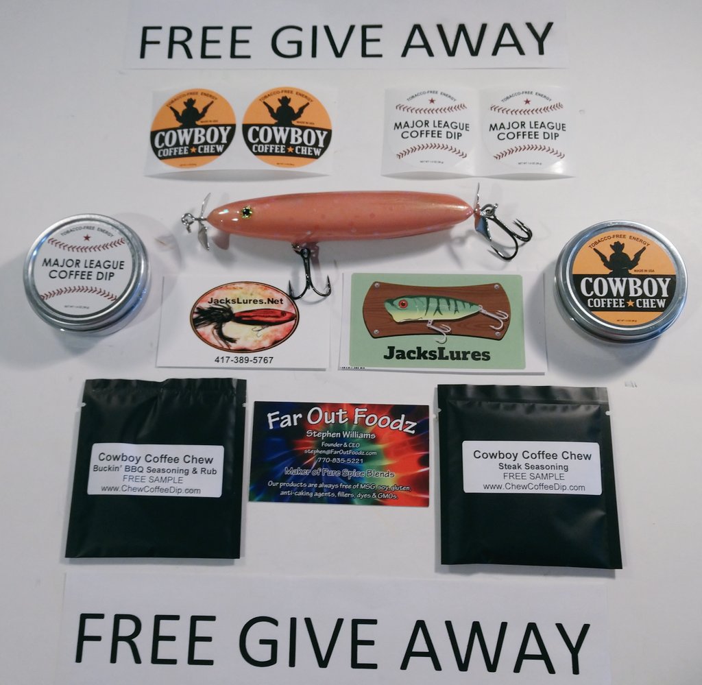 chewcoffeedip's tweet photo. JUST ANNOUNCED
GIVE AWAY Contest
☕☕🤠👍☕☕☕
RETWEET &amp; FOLLOW
👇👇👇👇👇👇👇
@chewcoffeedip
@JacksLures
@FarOutFoodz
for a chance to win
FREE Coffee Chew
Steak &amp; BBQ mixes
Jack's Fishing Lure
🚨 Tag friends for
Extra bonus entries 🚨
👉 Ends THURSDAY 👈
#FridayFeeling FREEBIE https://t.co/7Ib3c5gIGo