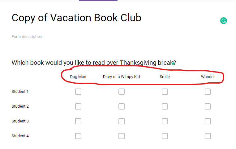 Help! I want to include images in my Checkbox Grid question in  Google Form.  How do I do this? #googleforms #edtech #library #google