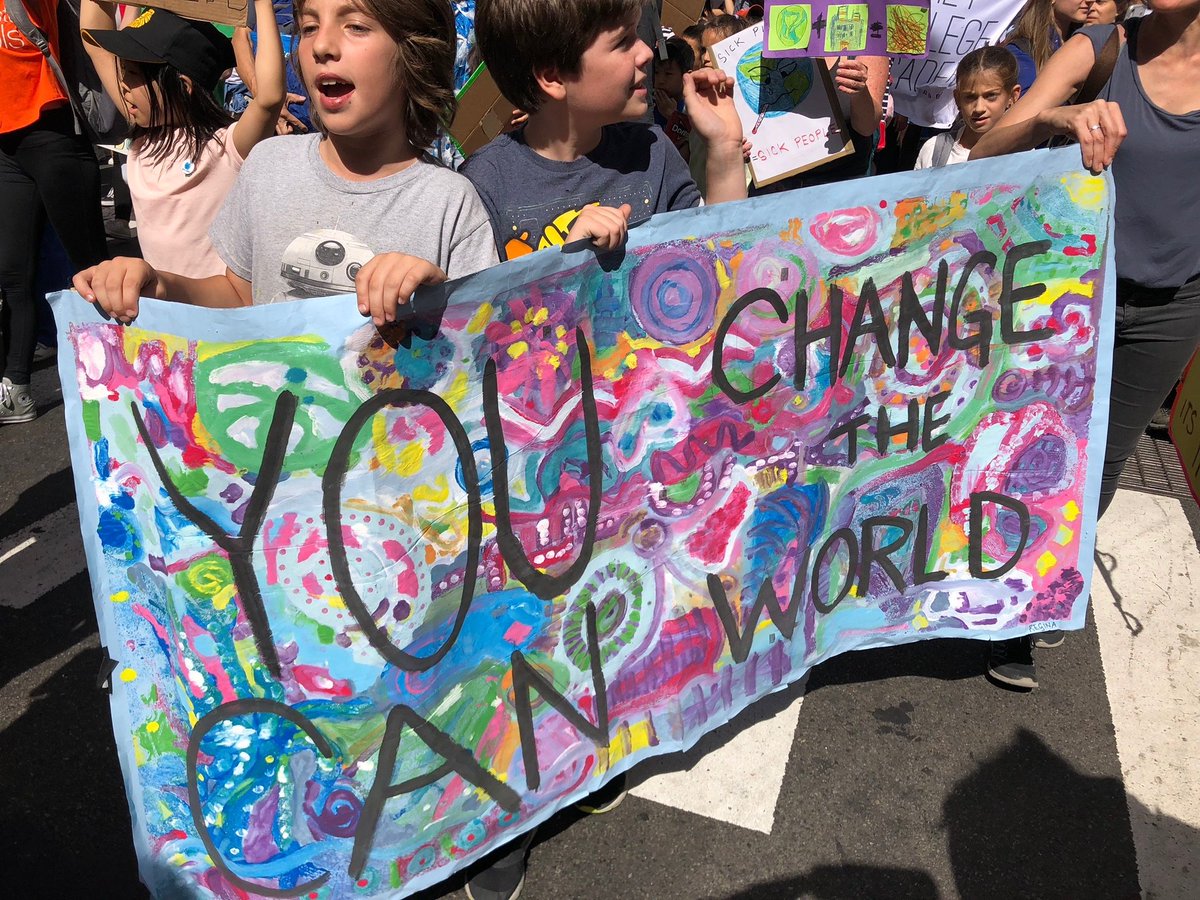 Here’s to GIANT kids who dream of a greener planet, and dare to join forces in taking care of our home - one small step at a time #globalclimatestrike #nyclimatestrike #fridaysforfuture