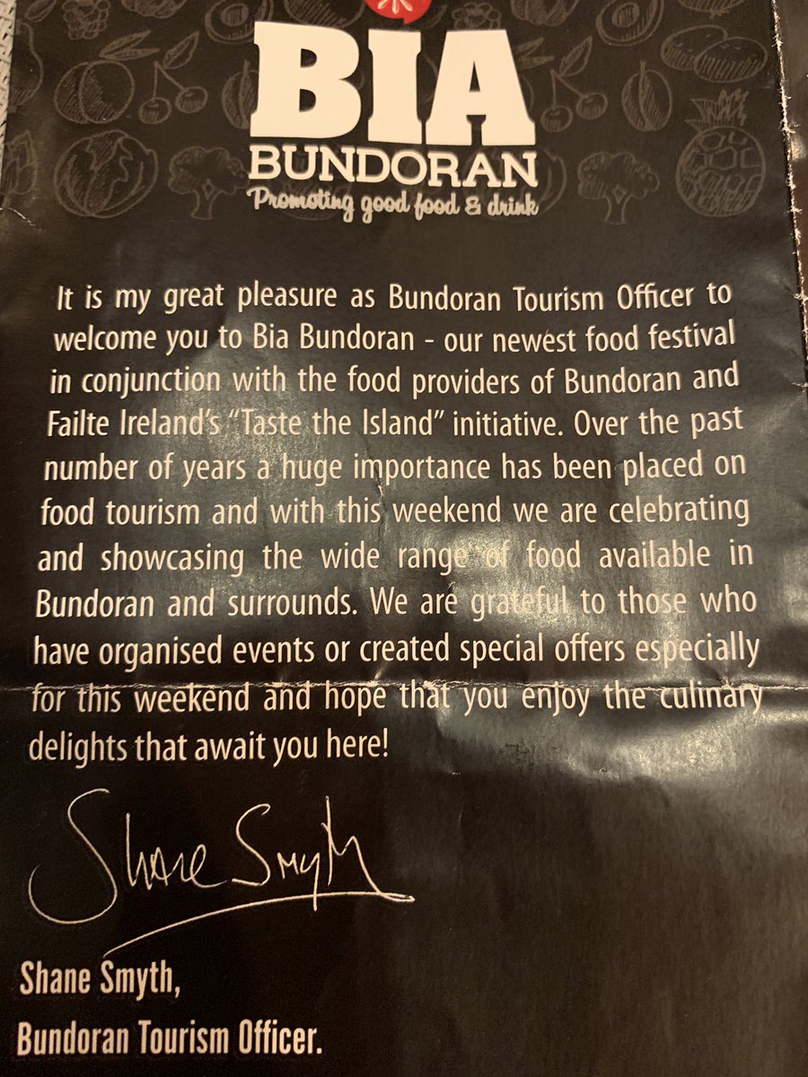 ChefBrianMcD's tweet photo. Hats off to the great work of @MrShaneSmyth and @DscoverBundoran on launch of #BiaBundoran tonight and to @Diceys on exclusive brew for the weekend. What an amazing program for year one this is a festival born today &amp; I can assure you will be here for years to come. Best wishes https://t.co/V35XhV88SM