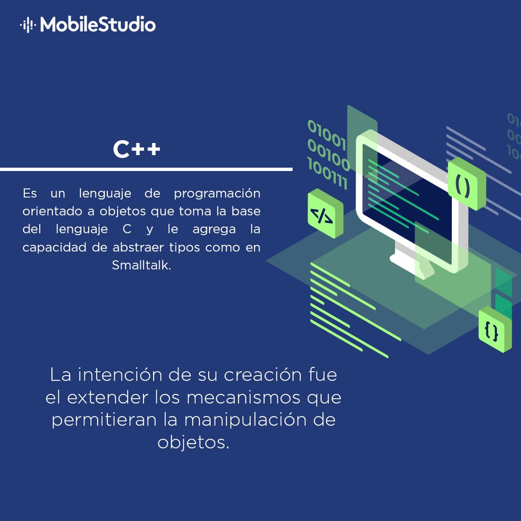 MobileStudioMx's tweet image. Uno de los principales lenguajes de programación aprendido por los expertos en la programación, ¿Sabes usar c++?
#hacktheworld
#porqueprogramaciòn
#c++