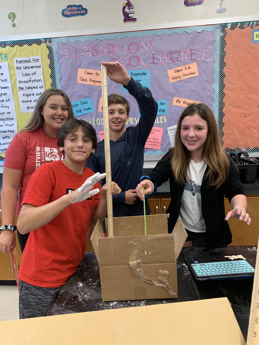 MissBunyard's tweet image. Students had fun planning their own investigations to prove that objects with more mass hit the ground with more force when dropping from the same height. @wustlisp #cms8BlueScience #cmslearns