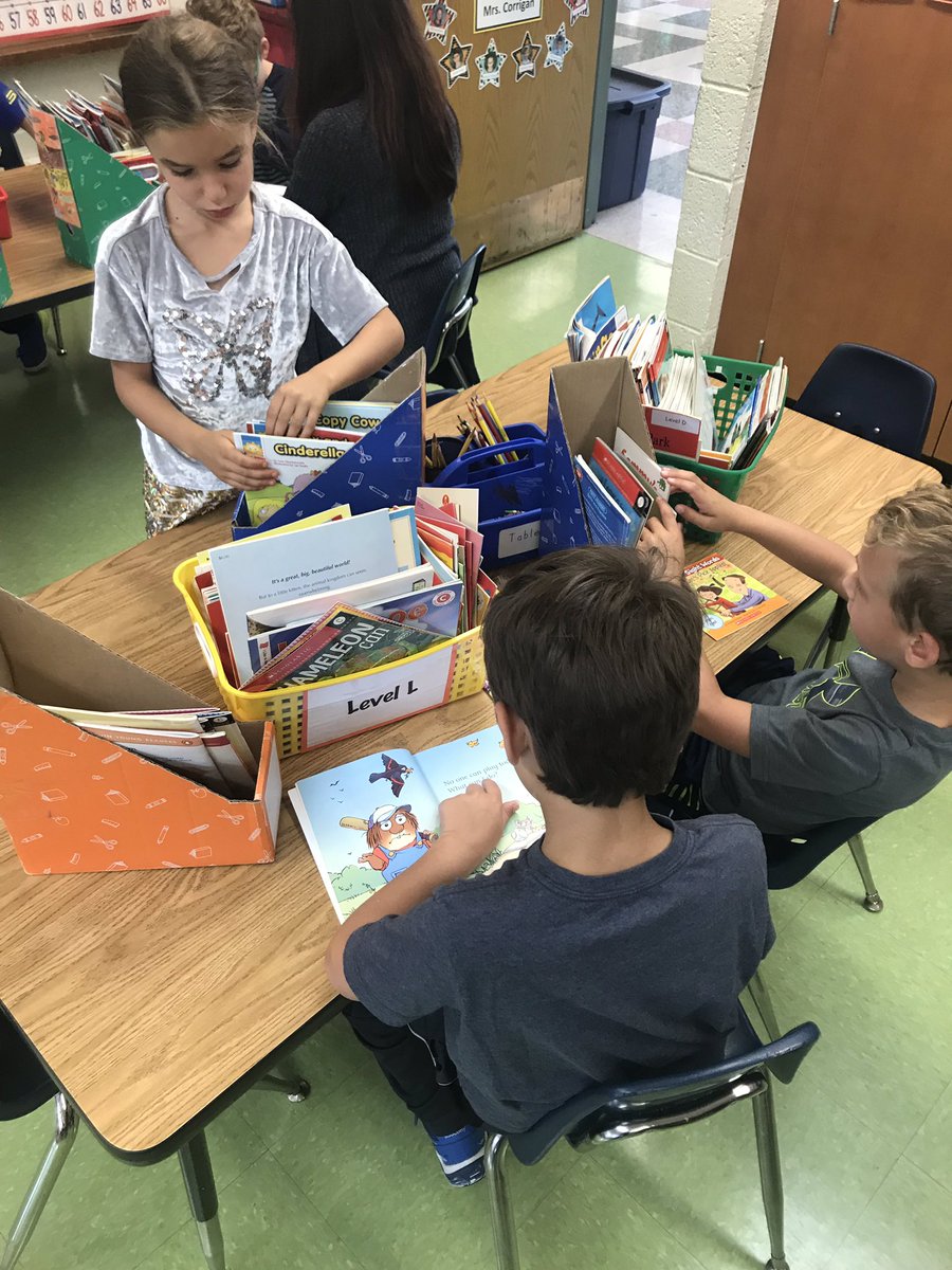 QRSCorrigan's tweet photo. Choosing Just Right books for our book boxes 📚@qrbryant https://t.co/LO2rWNAO1r