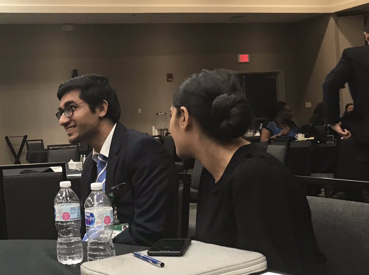 AnberithaT's tweet photo. Speaker being congratulated on a presentation well done by listeners @UABCardiology #CCVC19 https://t.co/F60TUzZIss
