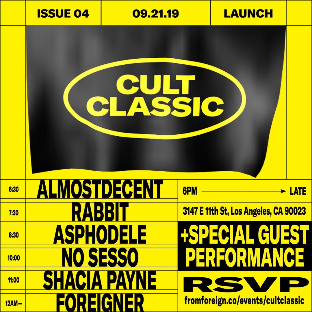 ContinueReading's tweet image. 9.21.19 Issue 04 @cultclassicmag Launch Party
-
L.A. F&amp;amp;F RSVP and come through tomorrow 6pm - late for Issue 04’s release! #🤘🏻🤘🏼🤘🏽🤘🏾🤘🏿 #CultClassicMag #Launch #Party #KampGrizzly
