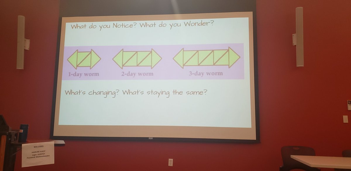ADelliger's tweet photo. Can you draw this worm on day 4? Day 10? Day 100? Day 0? What other math questions can we ask about this picture? #MathInstitute19 https://t.co/Ki1VLmIUWW