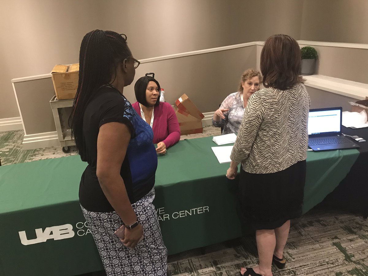 AnberithaT's tweet photo. Staff @UABCardiology #CCVC19 are did a wonderful job putting this excellent meeting together & working the registration desk.
Express your appreciation for a job well done. Although it is part of their job, I am sure they will like hearing it. @uabmedicine @UABSOM @UABNews https://t.co/FGrfTIiKxH