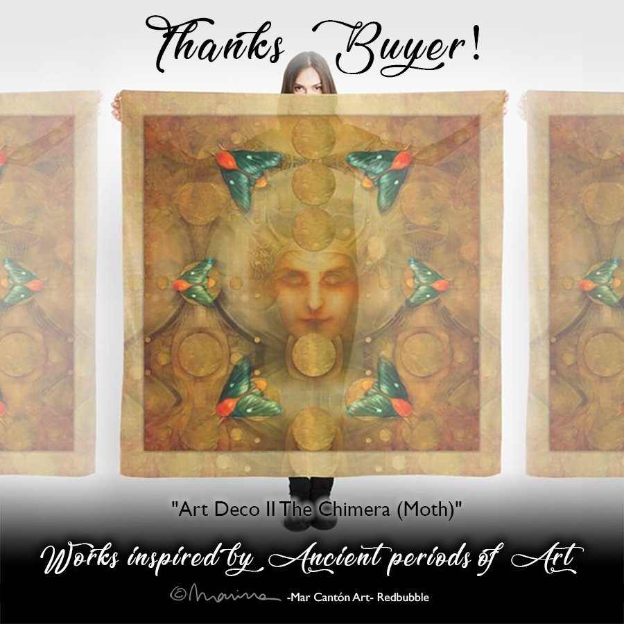 MarMarejadilla's tweet photo. Thanks Buyer!!! Scarf/ Pañuelo "Art Deco II The Chimera (Moth)", © Mar Cantón #marcanton #redbubble #society6 #golden #chimera #moderndesing #moth #Butterfly #teal @Society6max @Society6_ @society6 @redbubble @redbubble_es
LINK► https://t.co/FqinOthWJQ https://t.co/j2b2neVitK
