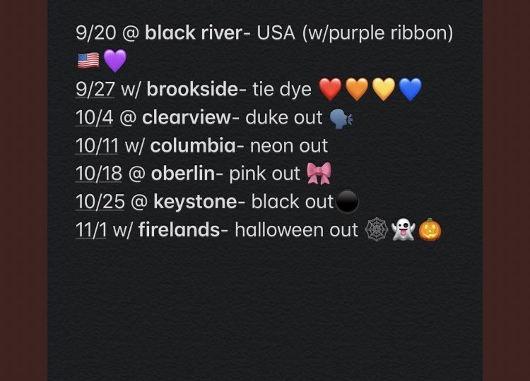 wellington_high's tweet image. !!!Attention Students!!!! We are having a different student section the rest of the season!! We are so sorry for all the complaints and changes we are having but we hope this will make everyone happy!!! Here are the themes for the rest of the season!!!! #GoDukes