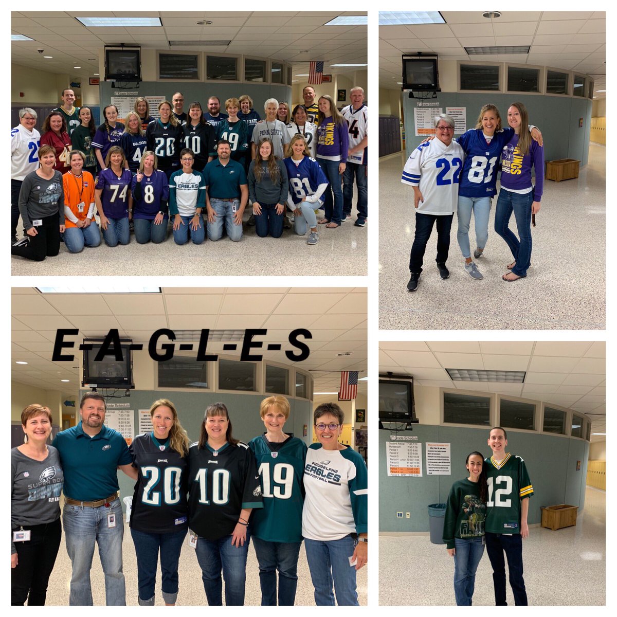 YorkSuburbanMS's tweet photo. Our faculty had a great time celebrating Football Friday during the last day of our Spirit Week!  #ysmsgotpride https://t.co/hnUbwpQn5J