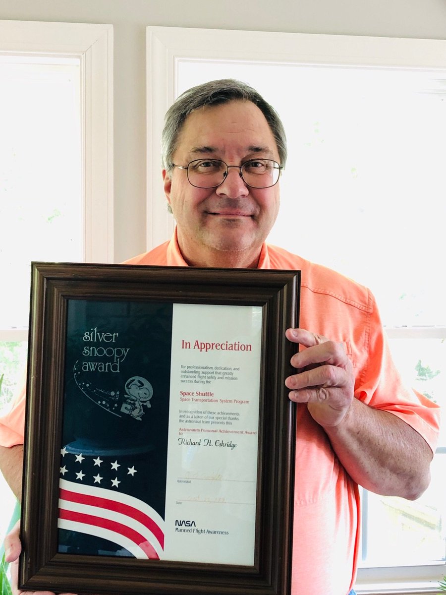 TheInstituteHSV's tweet photo. Yep! And we've got one! The Institute's R&amp;D Director, Richard Eskridge is shown here with a Silver Snoopy of his very own. https://t.co/w5Wp2iwfmf