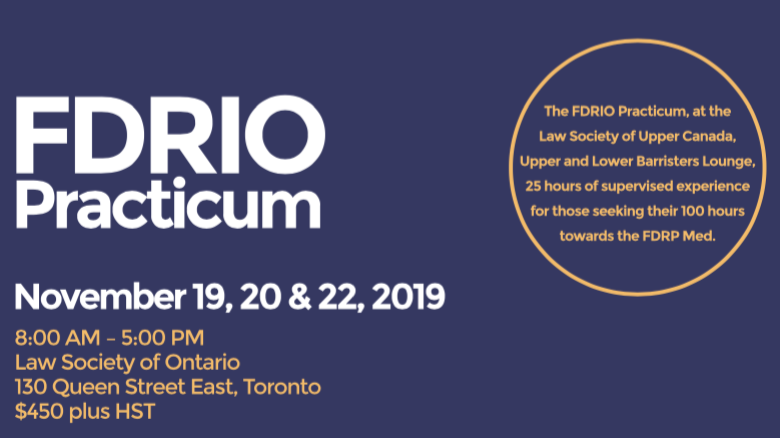 FDRIOntario's tweet photo. Family mediation students: get 25 hours supervised experience plus two mediated cases for certification purposes at our Practicum Nov 19, 20 and 22. Register here: https://t.co/jpgd215iLz #FDRP #FDRweek #familymediation #training https://t.co/MAMed1nXeP