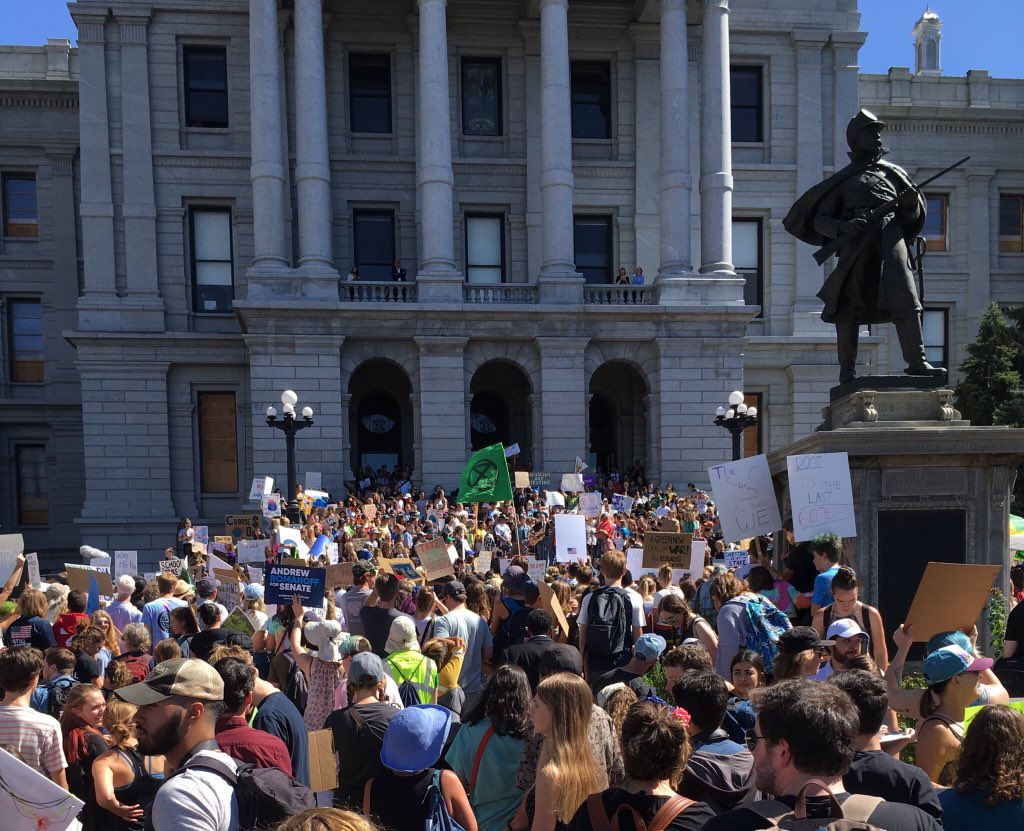 ncurland's tweet photo. Made it to the Colorado State Capitol! #GlobalClimateStrike #COClimateStrike @350Colorado @350 @350action https://t.co/s3JaSRM037
