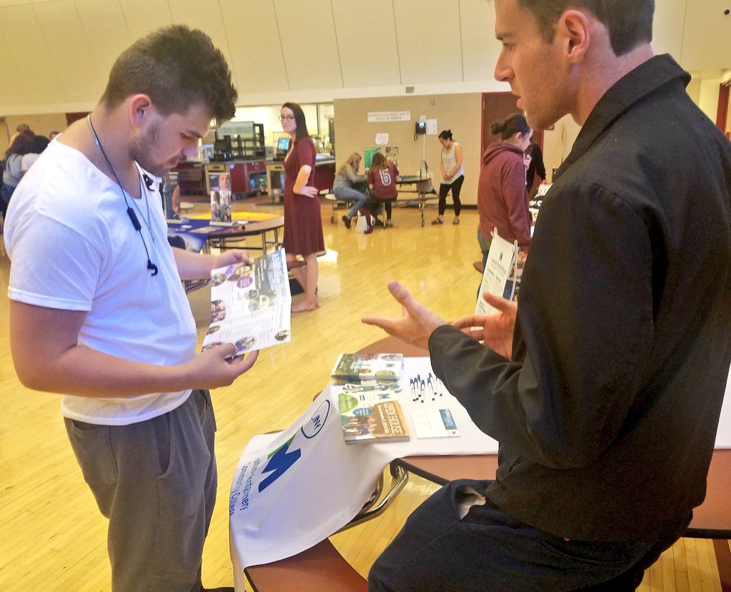 vlietschools's tweet photo. WHS juniors and seniors explore options for pursuing higher education at today's #collegecaravan. ๐ https://t.co/n5HZFzV71d