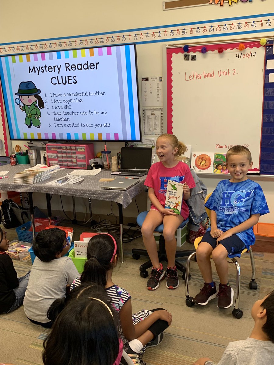 We had the BEST Mystery Reader show up today!! Mattie was thrilled to have his sister Izzy surprise our class with his favorite book 📚🥰 <a href="/HortonsCreekES/">Hortons Creek ES</a> @ms_smith2nd