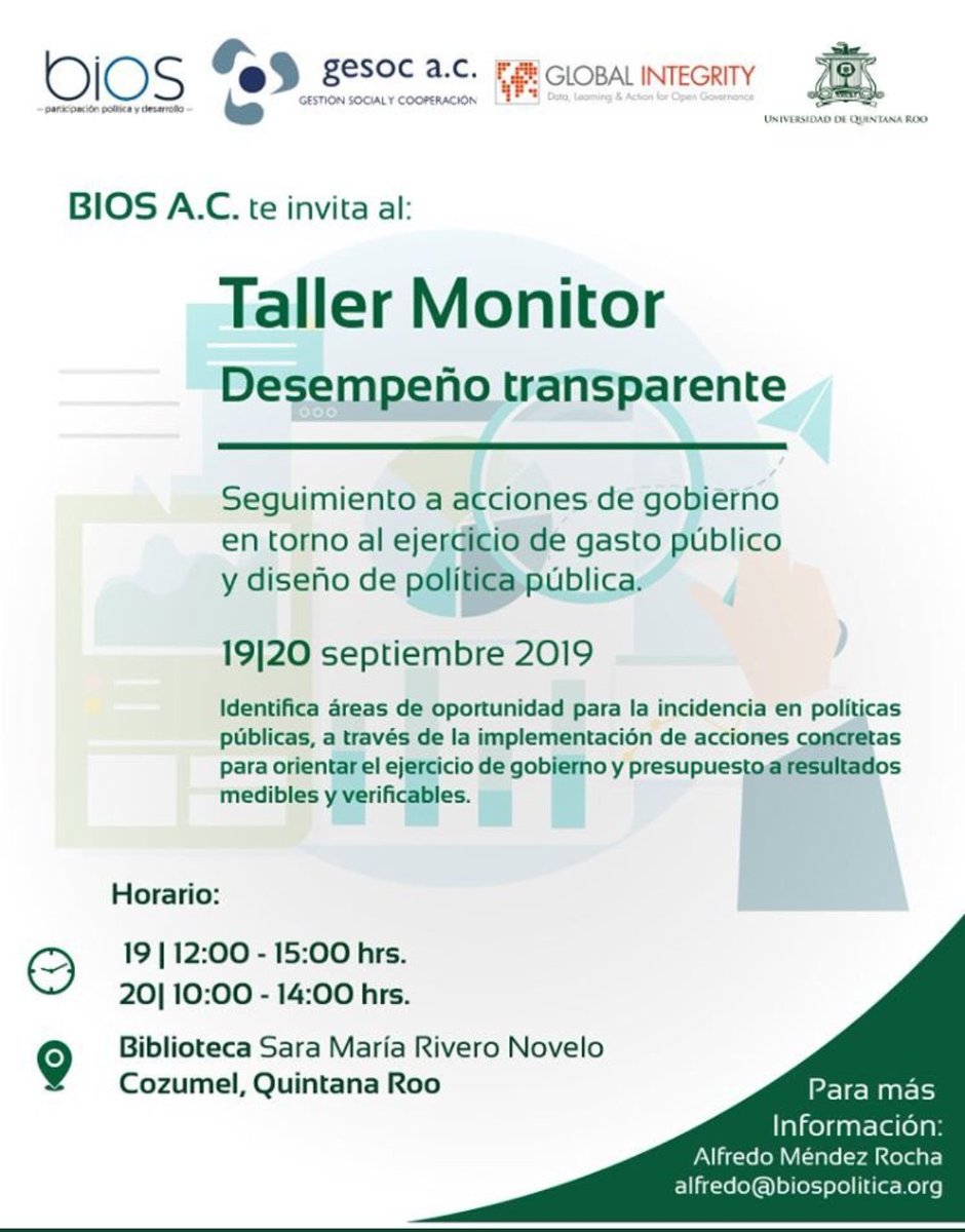 Bios_AC's tweet photo. It is possible to improve government behavior and have a better quality of life @GesocAC 
This is the beginning of a collaborative process so that there are services that are really useful, we are here to support them
Thanks to everybody! @GlobalIntegrity #GovernmentOpen #Cozumel https://t.co/KxUOuWc4AN