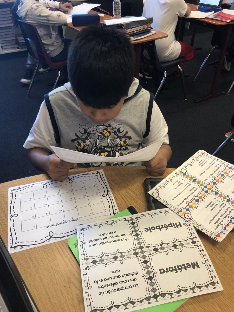 MrsRLoves2Teach's tweet photo. Figurative language task cards in Spanish, thank you @TpTdotcom!! #DecaturProud #TomorrowReady @SD_Eagles https://t.co/CdwDInuI7K