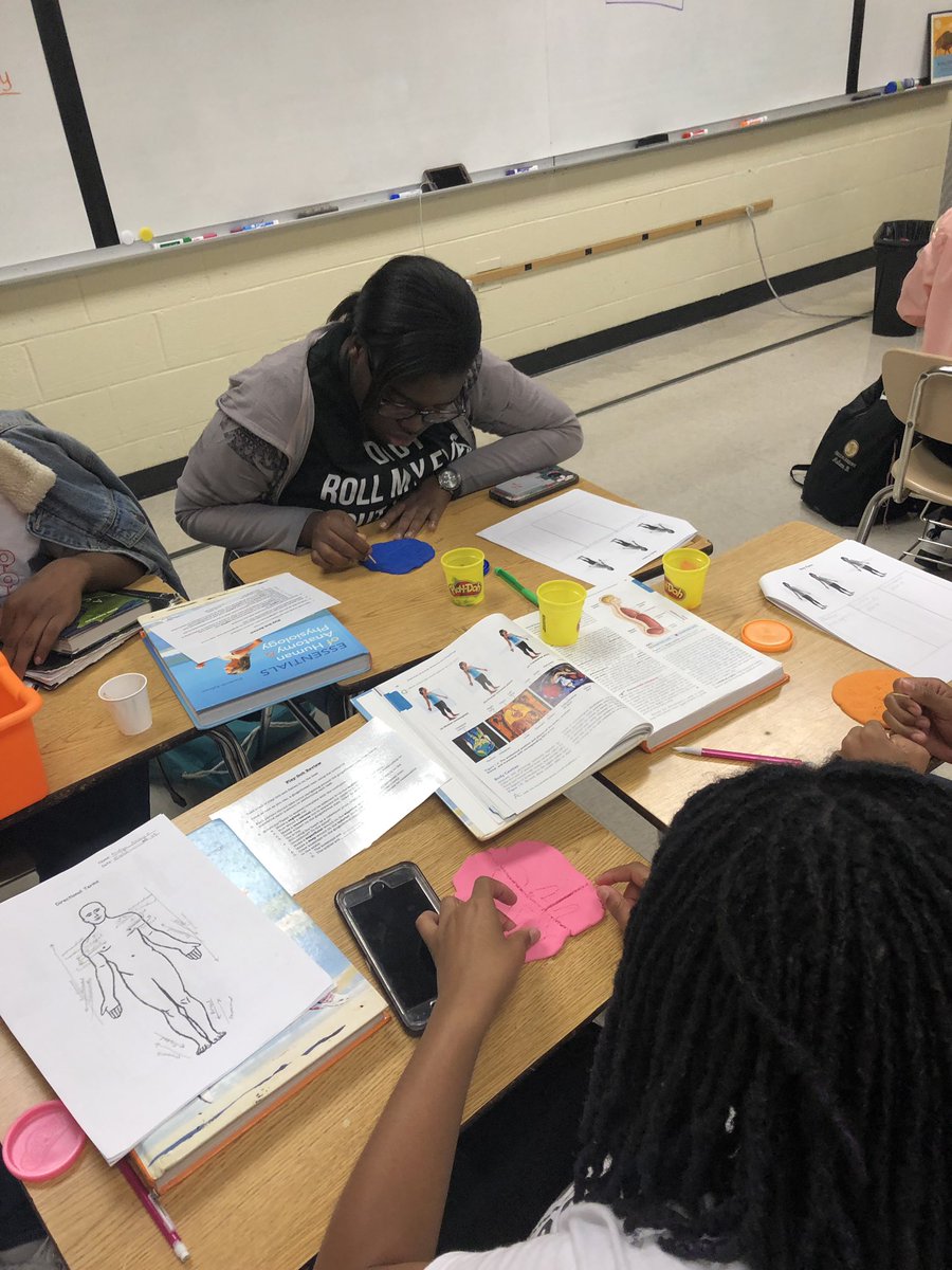 XCoachLew's tweet photo. Anatomy &amp; Physiology students learning anatomical directions and planes by “dissecting” play-doh men! #pridein5 @IrmoHigh https://t.co/z0GXni93Y2