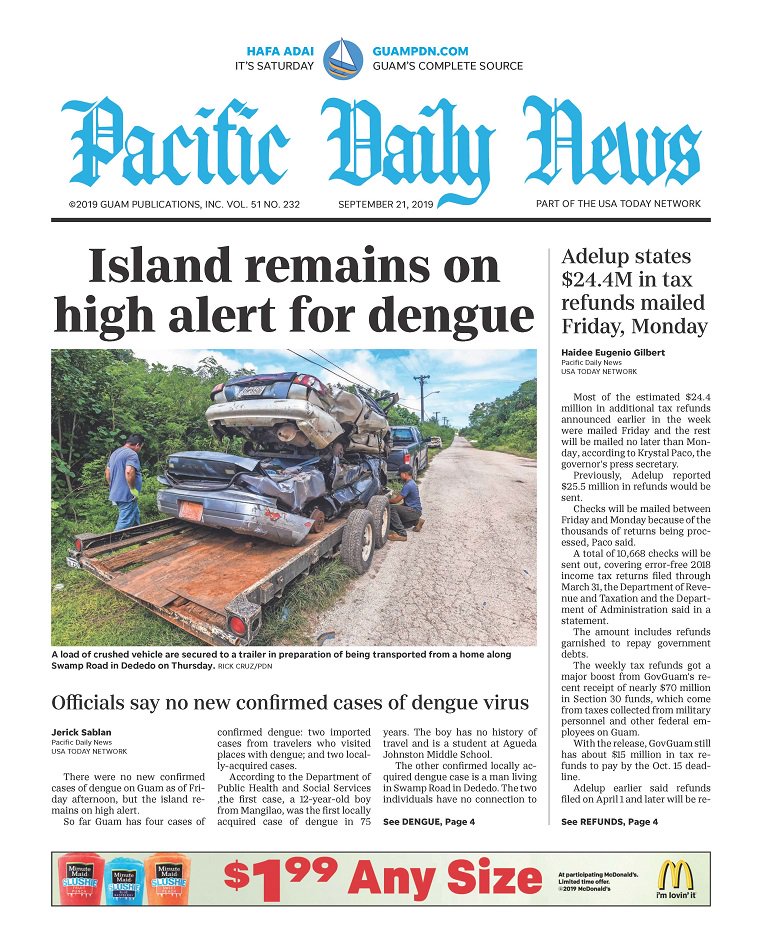 GuamPDN's tweet photo. Good morning. Here is today's #PDNfrontpage. Read these stories and more at https://t.co/BiwK4h0OPZ. https://t.co/nroR9LBgey
