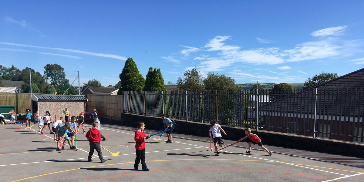 PentrerGraig's tweet photo. 1,2,3... cone! #pgpneptune having fun in the sun learning hockey skills. #pgppe https://t.co/EnQbK3LOL9