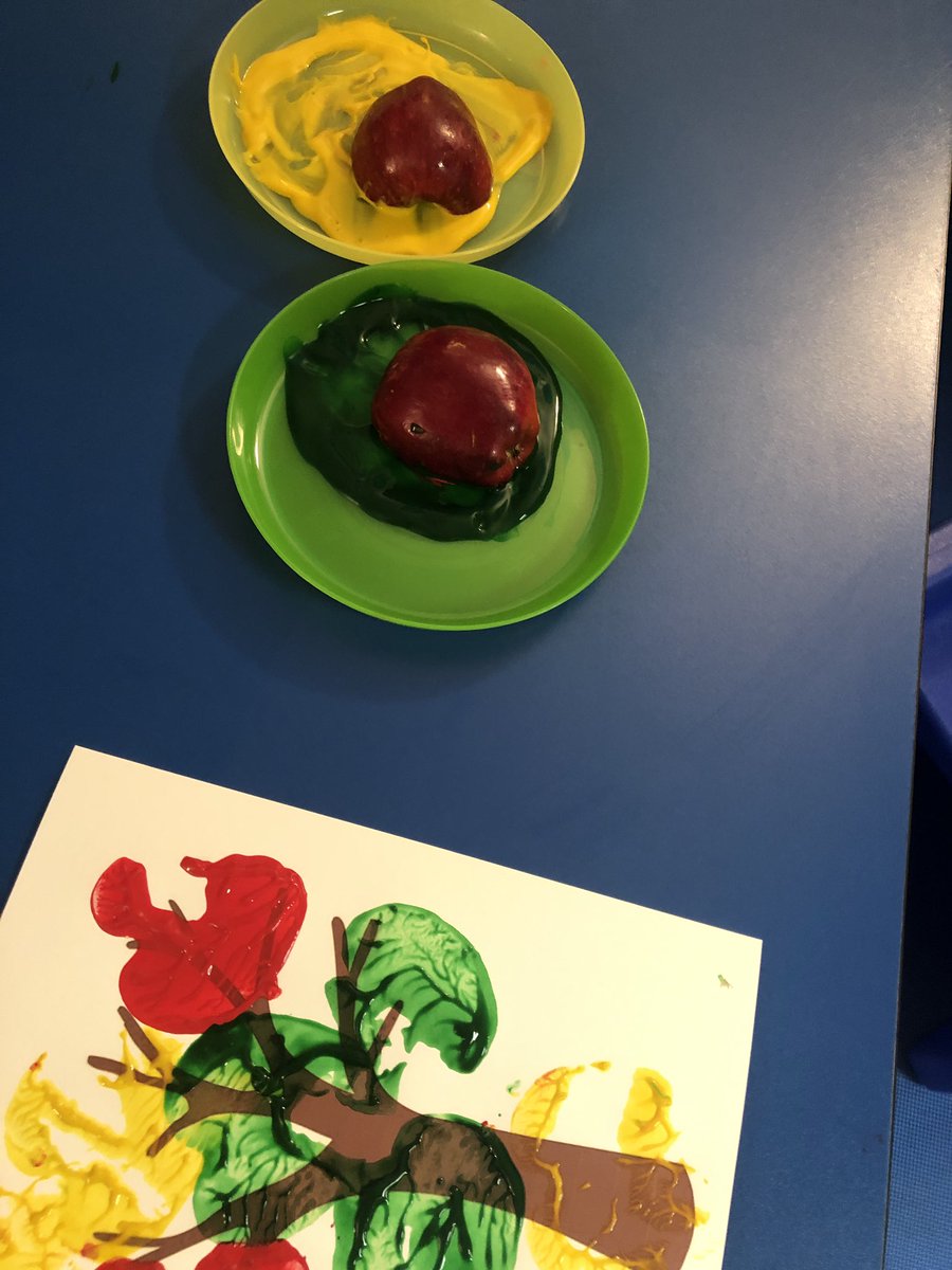FiorucciFacts's tweet photo. Today was all about letter recognition! My PRE-K students loved being able to find the letters on the apple, and it required them to use their fine motor skills to put the clothespin on. We ended the lesson with a little apple tree art 🍎🍏 https://t.co/0Vna5kViCy